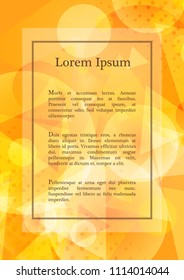 Abstract geometric background with place for text in orange and yellow