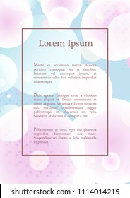 Abstract geometric background with place for text in blue and pink color