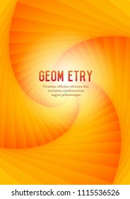 Abstract geometric background with place for text in orange and yellow