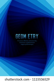 Abstract geometric background with place for text in blue and black color