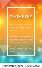 Abstract geometric background with place for text in red and yellow