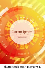 Abstract geometric background with place for text in red and yellow
