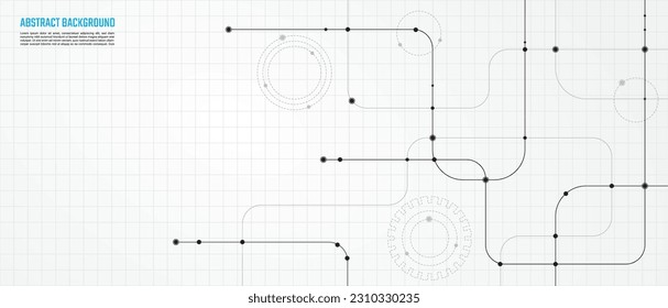Abstract geometric background with plexus circles and dot. Vector illustration of minimalistic design for banner design or header