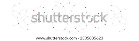 Abstract geometric background with plexus circles. Vector illustration of minimalistic design