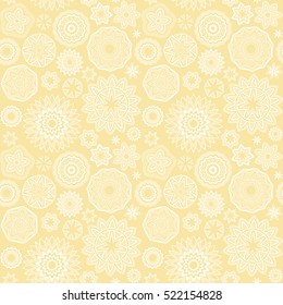 Abstract geometric background. Polygonal and circle shapes wallpaper. Vector seamless pattern.
