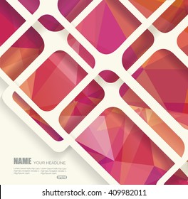 Abstract geometric background with polygonal geometry under the cobweb from threads.