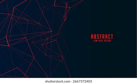 Fondo geométrico abstracto con líneas de conexión rojas poligonales Vector
