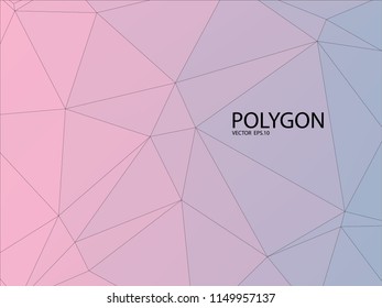 Abstract geometric background polygonal,Blue and pink gradient polygon with geometric