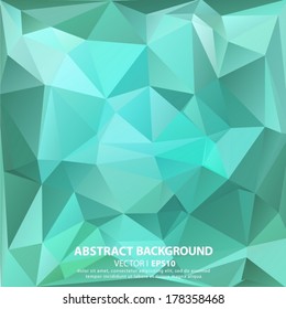 Abstract geometric background with polygons aqua, turquoise.  Vector EPS 10 illustration.