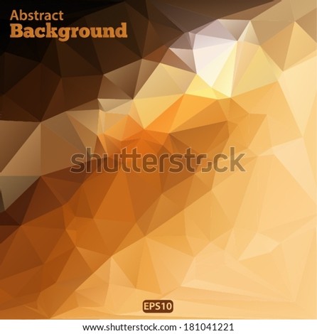 Abstract geometric background with polygons brown, yellow, gold. Vector EPS 10 illustration.