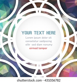 Abstract geometric background with polygons and circles. Ready for your text. Info graphics composition with geometric shapes. Vector illustration.