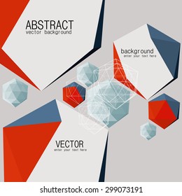 Abstract geometric background with polygons and crystals