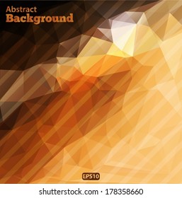 Abstract geometric background with polygons gold, yellow, brown, chocolate, color. Vector EPS 10 illustration.