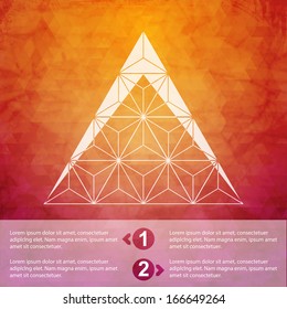 Abstract geometric background with polygons. Info graphics composition with geometric shapes.Retro label design. Vector illustration.