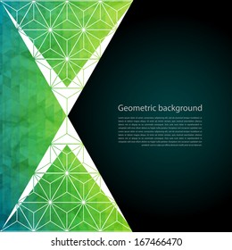 Abstract geometric background with polygons. Info graphics composition with geometric shapes.Retro label design. Vector illustration for business presentation