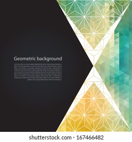 Abstract geometric background with polygons. Info graphics composition with geometric shapes.Retro label design. Vector illustration for business presentation