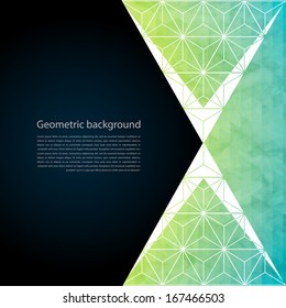 Abstract geometric background with polygons. Info graphics composition with geometric shapes.Retro label design. Vector illustration for business presentation