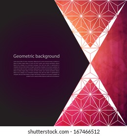 Abstract geometric background with polygons. Info graphics composition with geometric shapes.Retro label design. Vector illustration for business presentation
