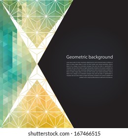 Abstract geometric background with polygons. Info graphics composition with geometric shapes.Retro label design. Vector illustration for business presentation