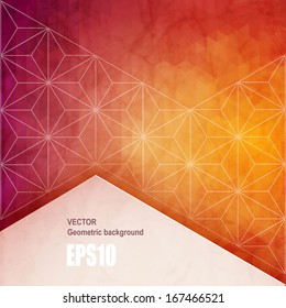 Abstract geometric background with polygons. Info graphics composition with geometric shapes.Retro label design. Vector illustration for business presentation
