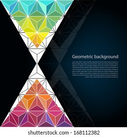 Abstract geometric background with polygons. Info graphics composition with geometric shapes.Retro label design. Vector illustration for business presentation
