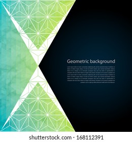 Abstract geometric background with polygons. Info graphics composition with geometric shapes.Retro label design. Vector illustration for business presentation