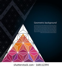 Abstract geometric background with polygons. Info graphics composition with geometric shapes.Retro label design. Vector illustration for business presentation