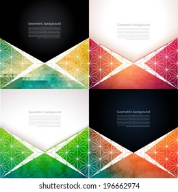 Abstract geometric background with polygons. Info graphics composition with geometric shapes.Retro label design. Vector illustration for business presentation 
