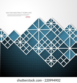 Abstract geometric background with polygons. Info graphics composition with geometric shapes.Retro label design. Vector illustration. 