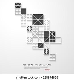 Abstract geometric background with polygons. Info graphics composition with geometric shapes.Retro label design. Vector illustration. 