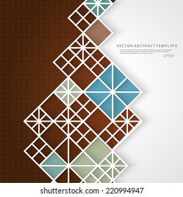 Abstract geometric background with polygons. Info graphics composition with geometric shapes.Retro label design. Vector illustration. 