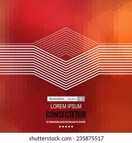 Abstract geometric background with polygons. Info graphics composition with geometric shapes.Retro label design. Vector illustration. 