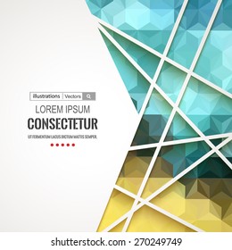 Abstract geometric background with polygons. Info graphics composition with geometric shapes.Retro label design. Vector illustration for business presentation