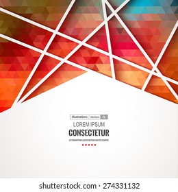Abstract geometric background with polygons. Info graphics composition with geometric shapes. Retro label design. Vector illustration for business presentation