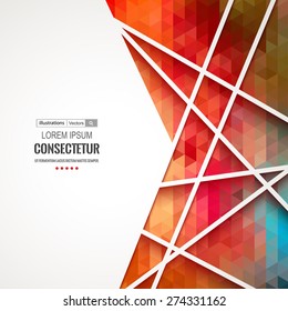 Abstract geometric background with polygons. Info graphics composition with geometric shapes. Retro label design. Vector illustration for business presentation