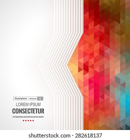 Abstract geometric background with polygons. Info graphics composition with geometric shapes.Retro label design. Vector illustration.