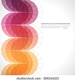 Abstract geometric background with polygons. Info graphics composition with geometric shapes.Retro label design. Vector illustration for business presentation