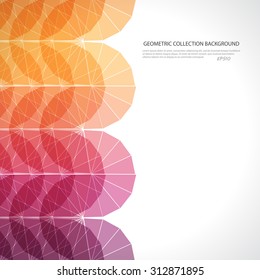 Abstract geometric background with polygons. Info graphics composition with geometric shapes.Retro label design. Vector illustration for business presentation