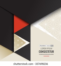 Abstract geometric background with polygons. Info graphics composition with geometric shapes.Retro label design. Vector illustration for business presentation