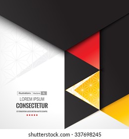 Abstract geometric background with polygons. Info graphics composition with geometric shapes.Retro label design. Vector illustration for business presentation