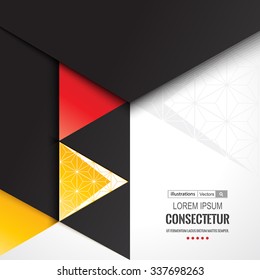 Abstract geometric background with polygons. Info graphics composition with geometric shapes.Retro label design. Vector illustration for business presentation