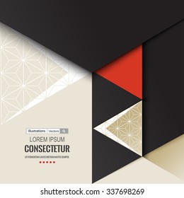 Abstract geometric background with polygons. Info graphics composition with geometric shapes.Retro label design. Vector illustration for business presentation
