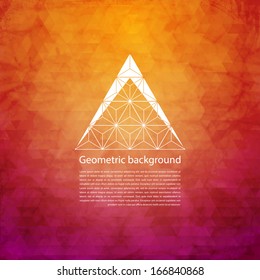 Abstract geometric background with polygons. Infographics composition with geometric shapes.Retro label design. Vector illustration.