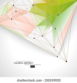 Abstract geometric background with polygons. Molecule and communication background. Vector illustration for you design.