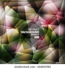 Abstract geometric background with polygons pink, green, white color. Spring abstract background. Vector EPS 10 illustration.