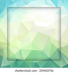 Abstract geometric background with polygons turquoise color. Vector EPS10 illustration.