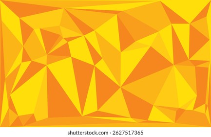 Abstract geometric background with polygons yellow to orange color. Triangular polygons.