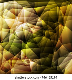 Abstract geometric background with polygons yellow, green, white color. Spring abstract background. Vector EPS 10 illustration.