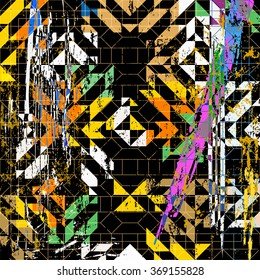 abstract geometric background, with polygon/squares, strokes and splashes