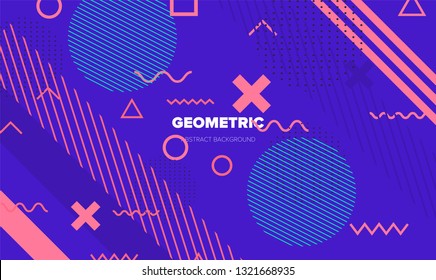 Abstract geometric background, poster/ cover template. Vivid lively pattern.